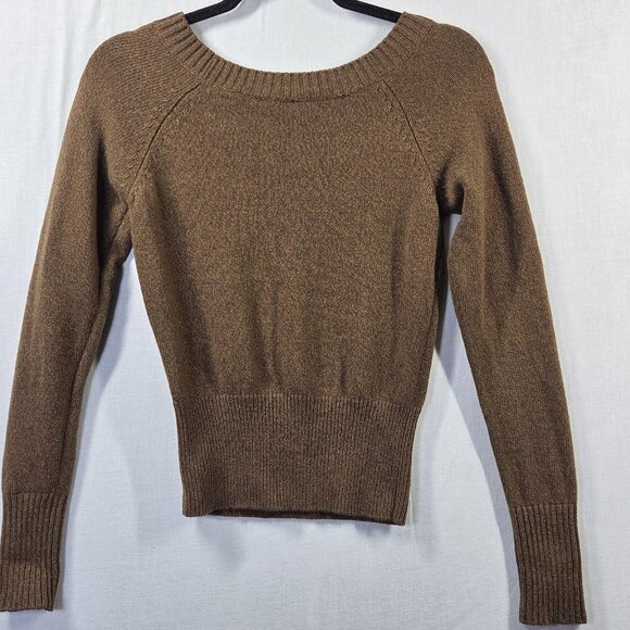 Vince Sweater Womens Small Brown 100% Cashmere Ribbed Hem Long Sleeve Knit - Picture 2 of 9
